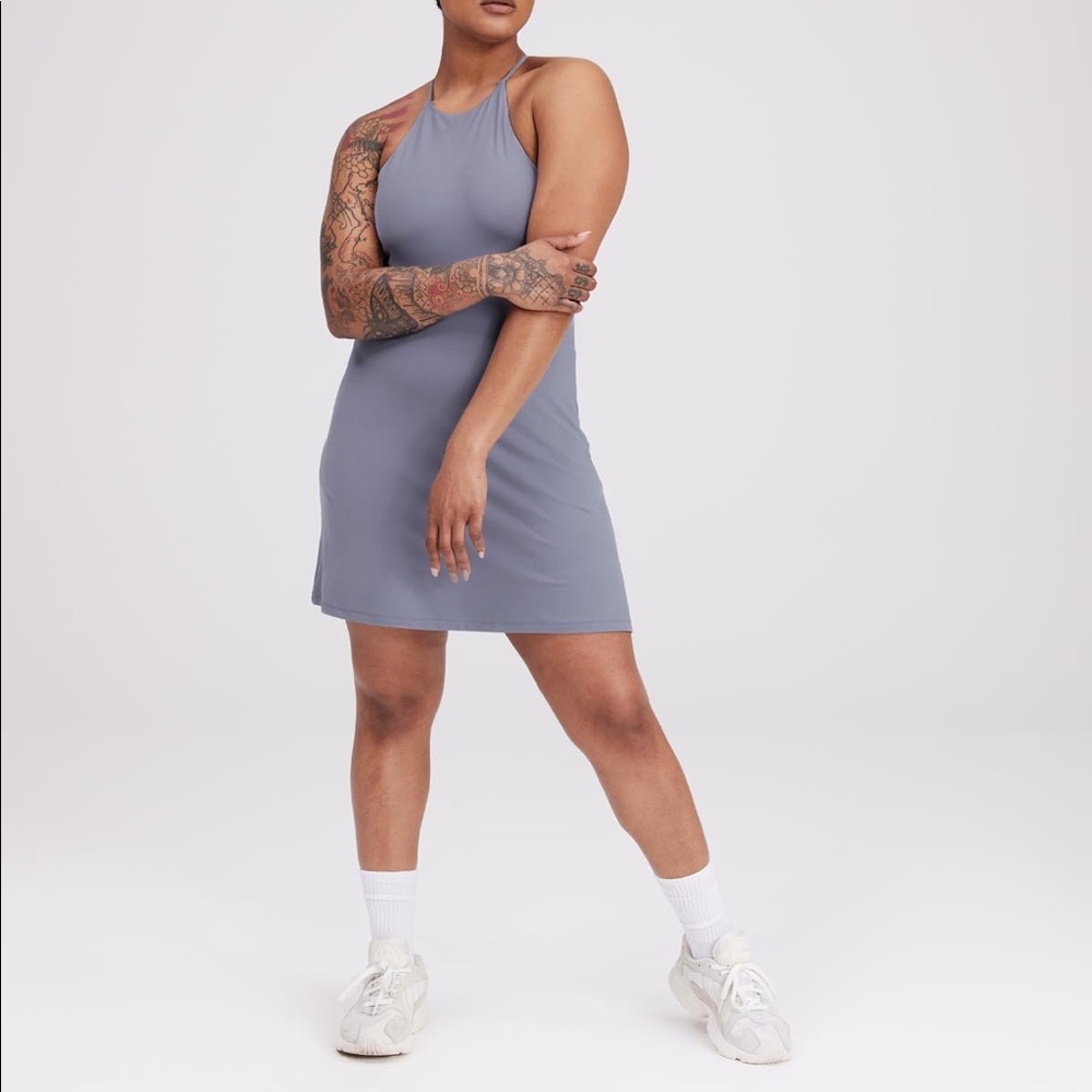 Girlfriend Collective Undress Workout Dress in Seaglass